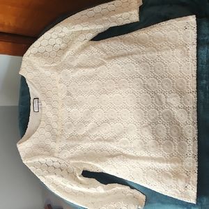 Shirt, lace shell with poly undershirt